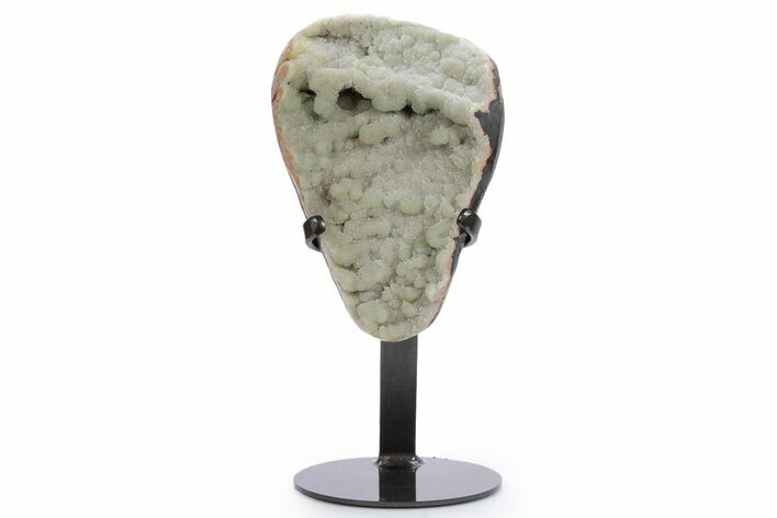 Sparkling Green Prasiolite Quartz Formation on Metal Stand #357209